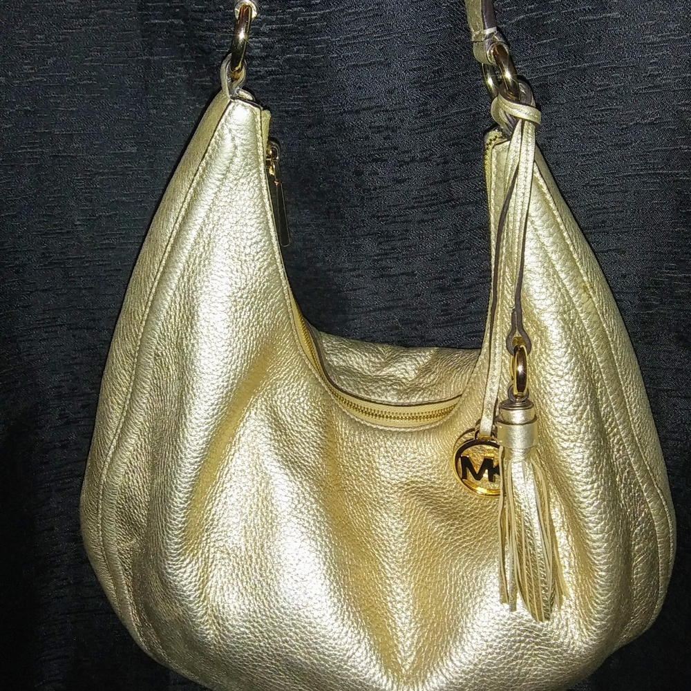 Large Gold Michael Kors Hobo Bag with Storage Bag - Picture 14 of 14